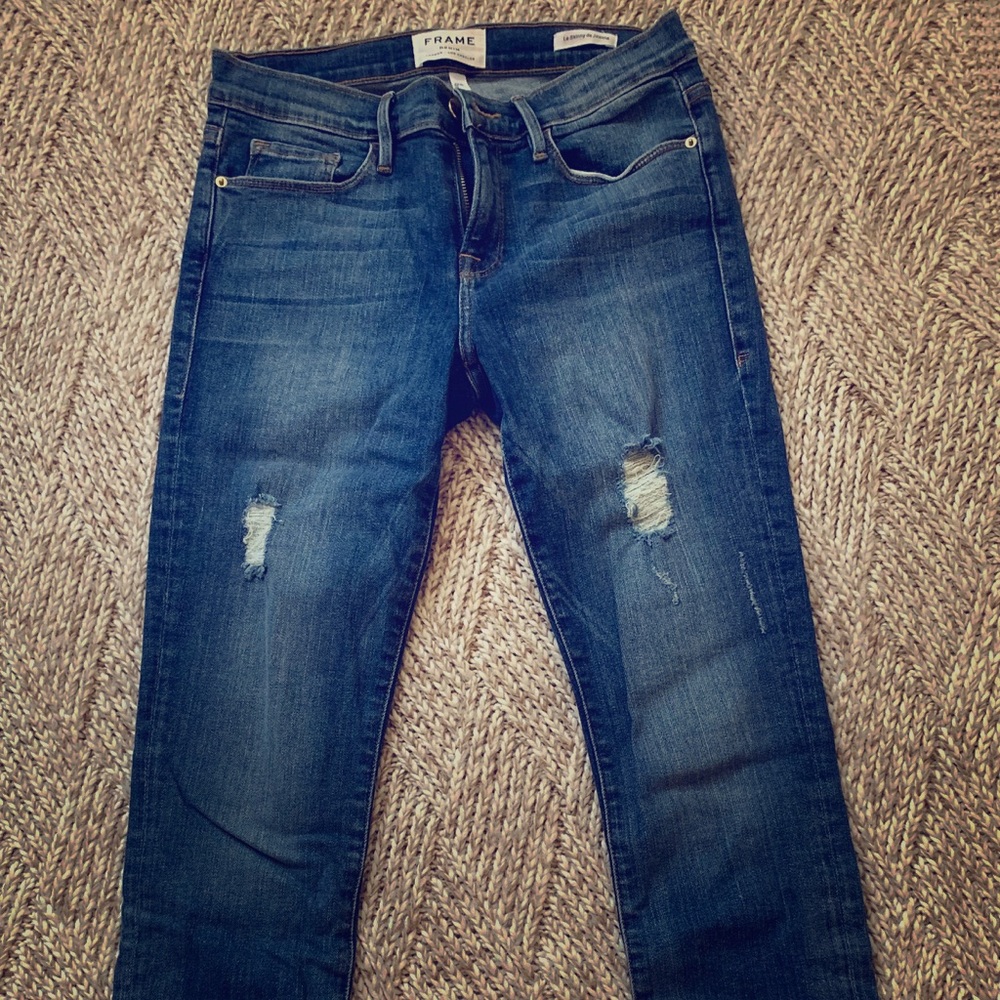 Frame distressed denim